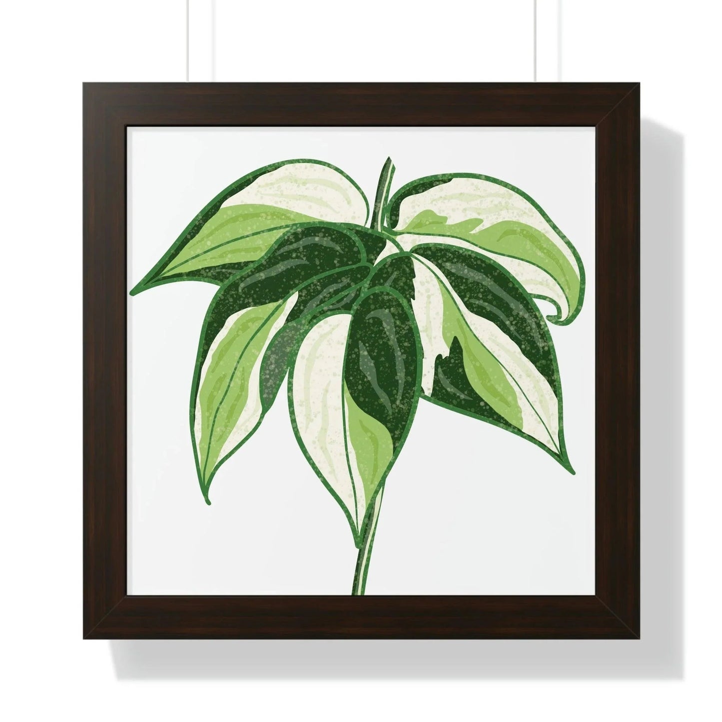 Philodendron Cream Splash Framed Print – Botanical Wall Art