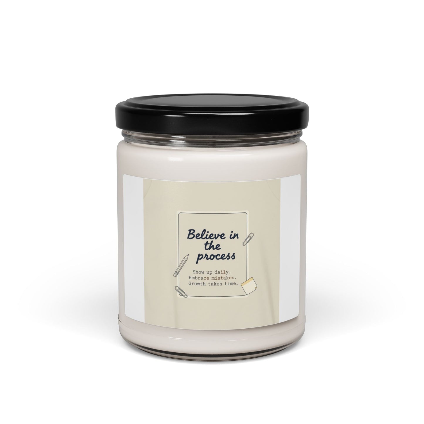 Believe in the Process Candle | Note to Self soy candle, paper note design