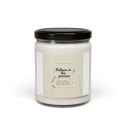 Believe in the Process Candle | Note to Self soy candle, paper note design