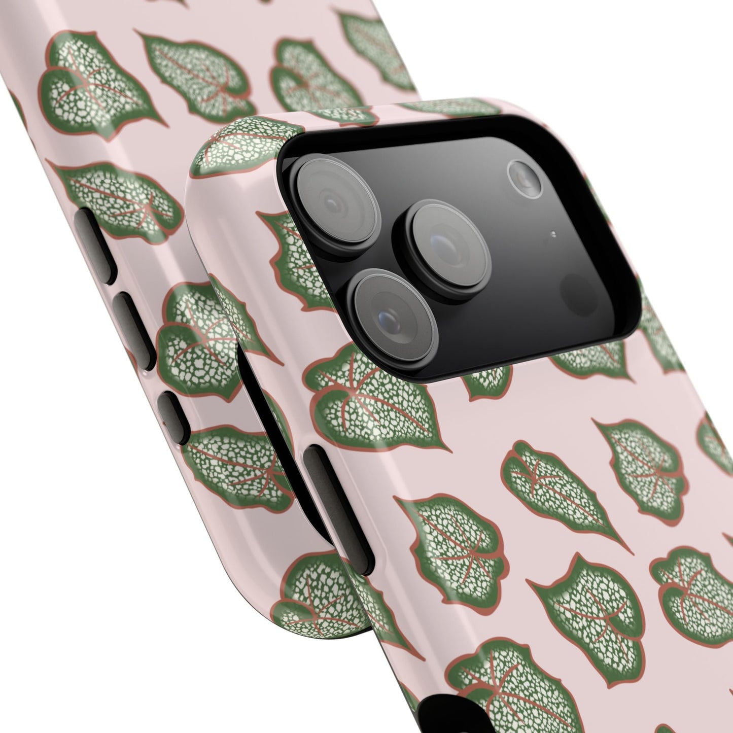 Begonia Pattern Phone Case – Dual Layer Protective Cover
