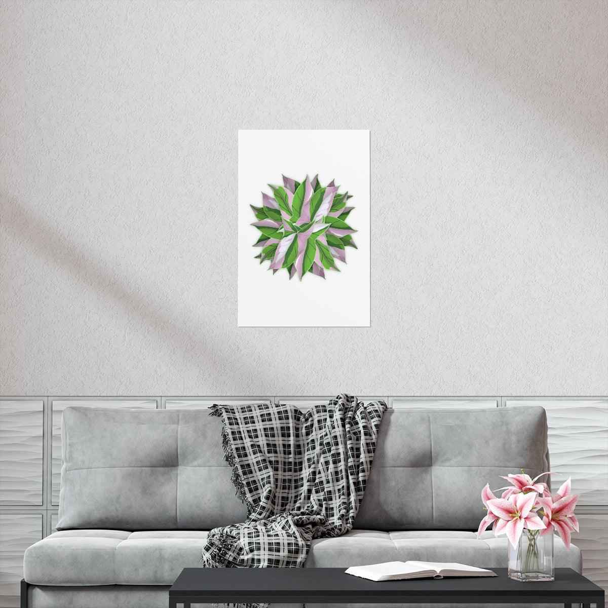 Syngonium Tricolor Pattern Botanical Print – Unframed Wall Art