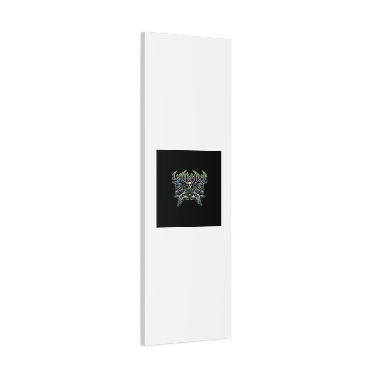 Love My Dog metal font Canvas | gothic wellness quote, edgy self-care merch