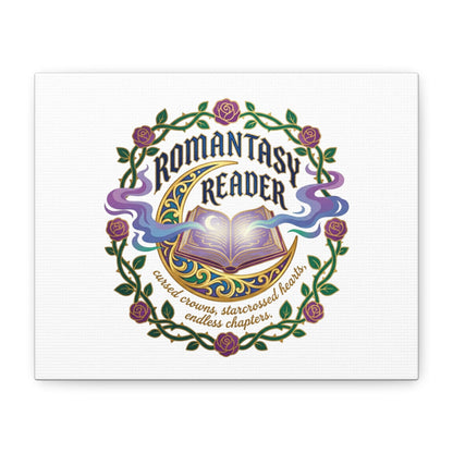 Romantasy Reader Canvas Print | enchanted bookish celestial gothic