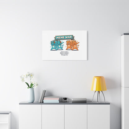Meme War: Six vs. Seven Canvas Wall Art