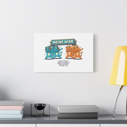 Meme War: Six vs. Seven Canvas Wall Art