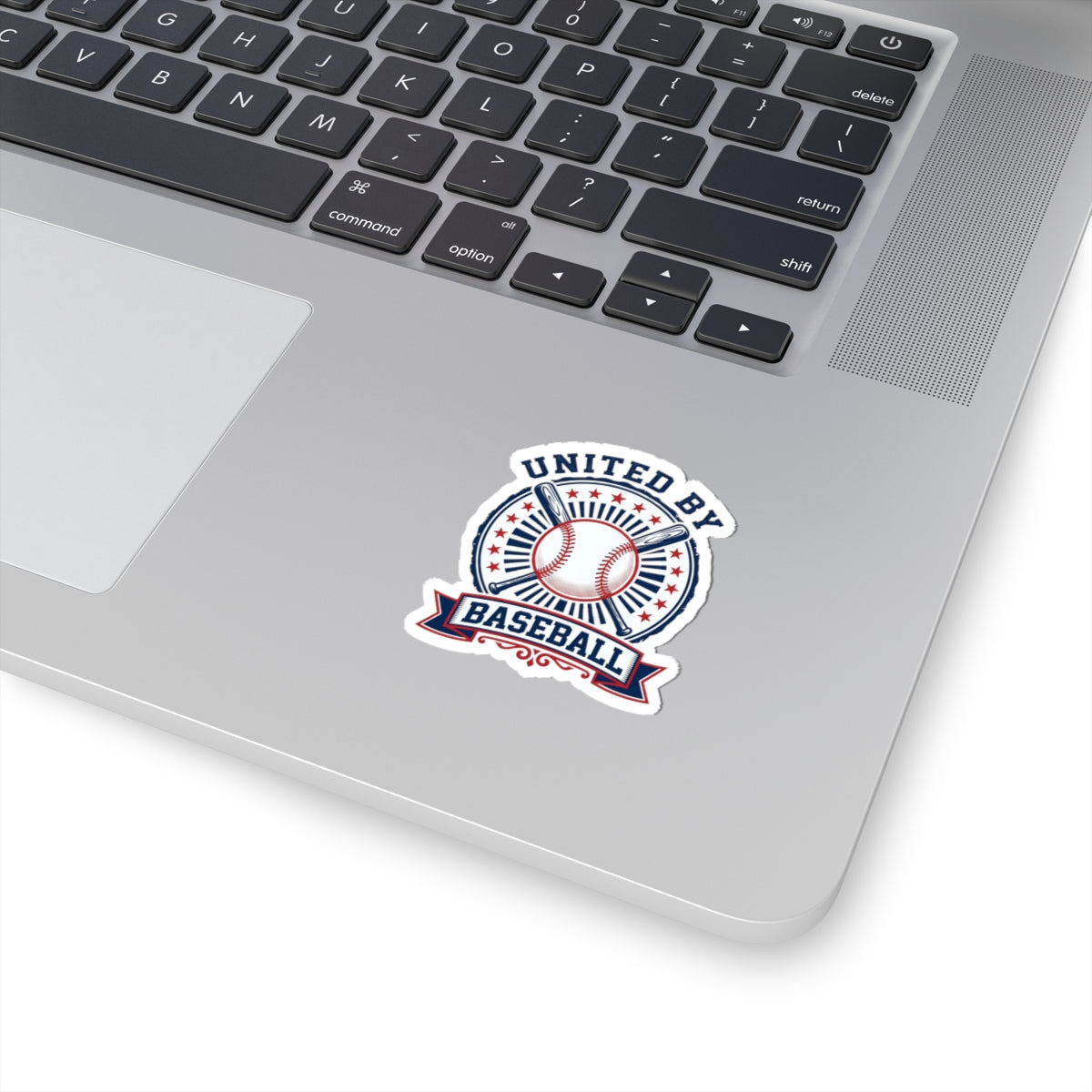 United By Baseball Kiss-Cut Stickers | Patriotic Baseball Graphic, Red White Blue