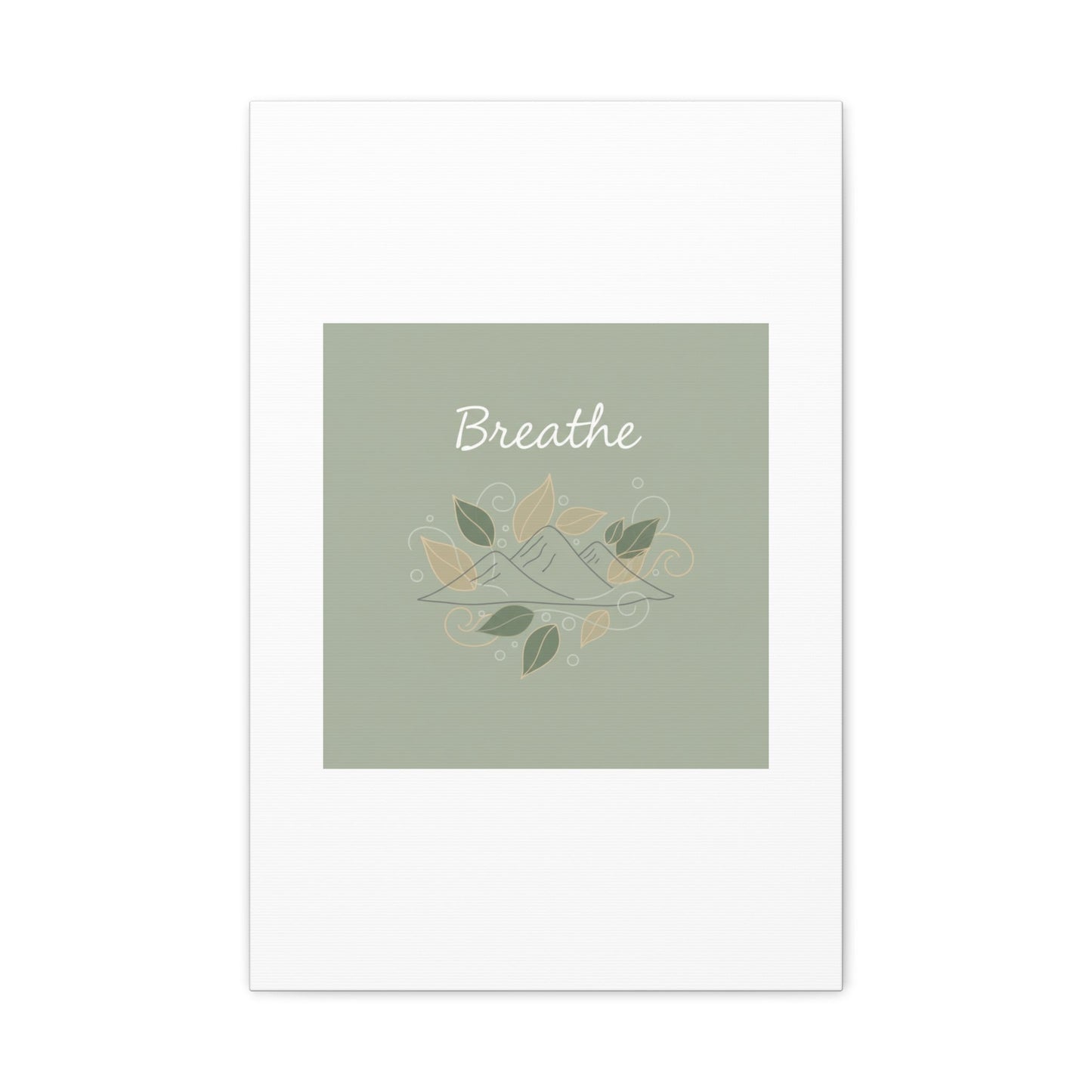 Breathe Mountain Line Canvas | Nature Symbols, Minimal Forest Wall Art