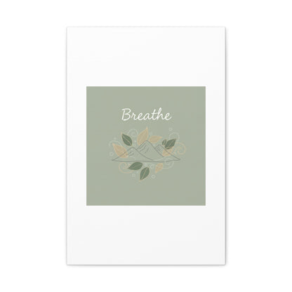 Breathe Mountain Line Canvas | Nature Symbols, Minimal Forest Wall Art