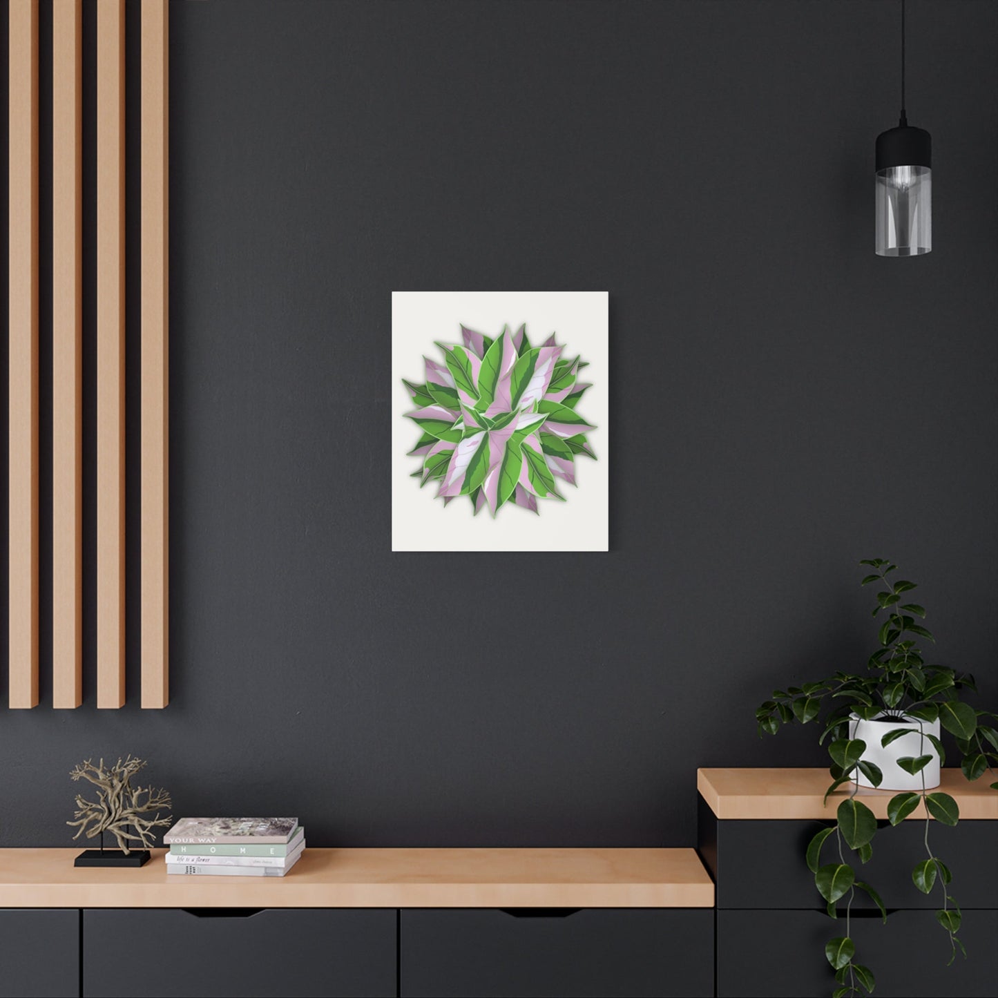 Syngonium Tricolor Pattern Canvas Print – Botanical Wall Art