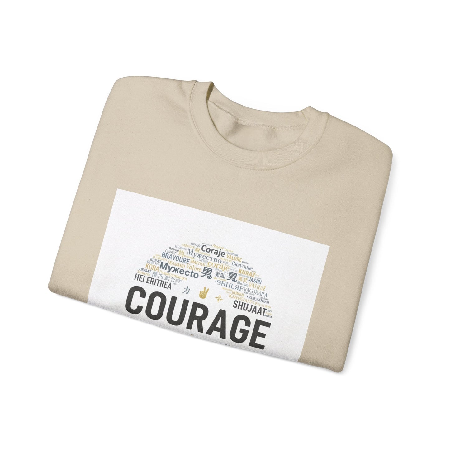 Courage wordcloud Sweatshirt | Fresh Start minimal renewal apparel