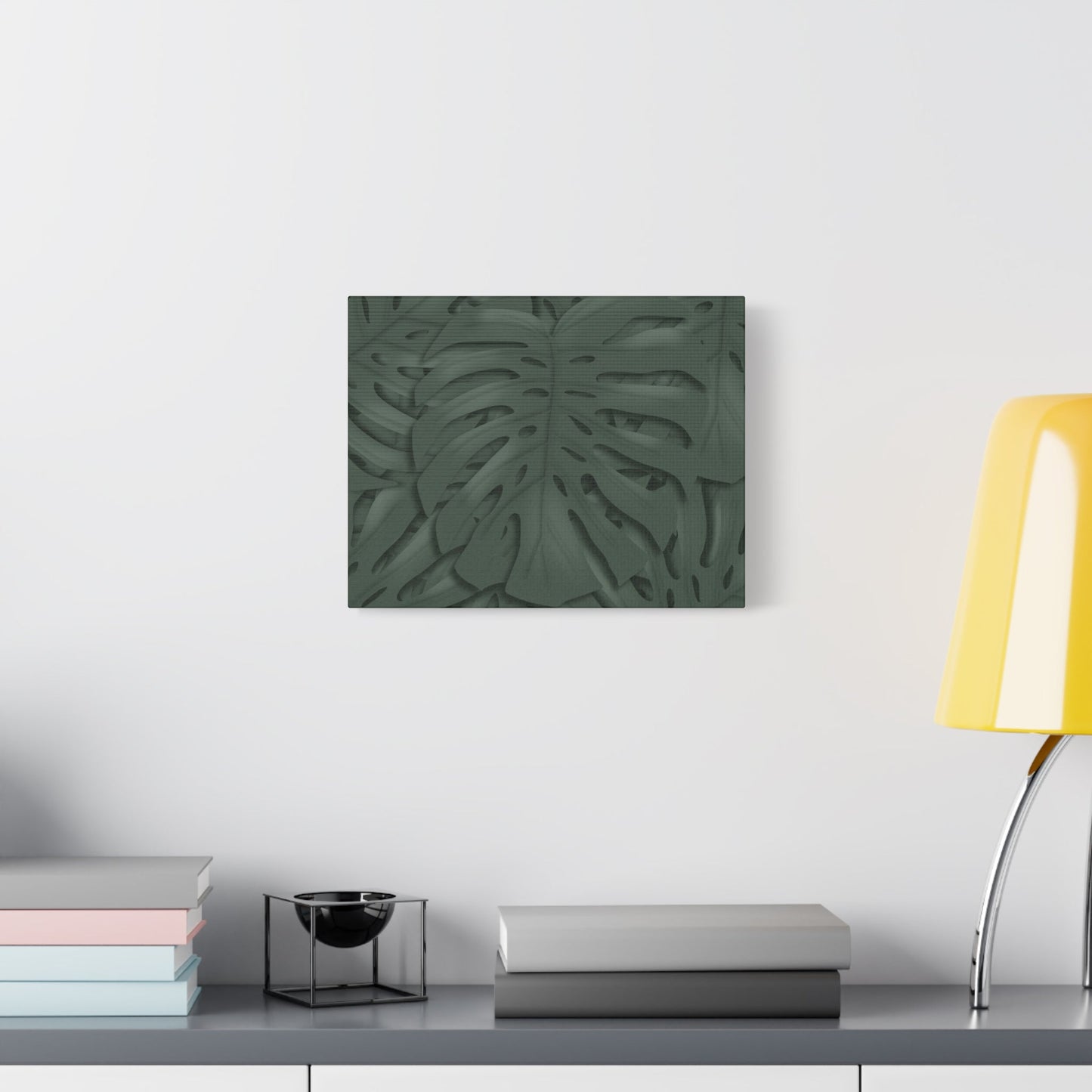 Deep Green Monstera Canvas Print – Botanical Wall Art
