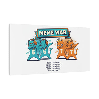 Meme War: Six vs. Seven Canvas Wall Art
