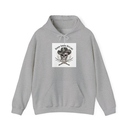 Western Skull Art Hoodie | gothic Americana, desert noir design