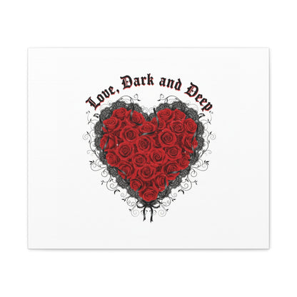 Love Dark and Deep Heart Canvas, Nu Romantic Gothic Romance, 80s Nostalgia