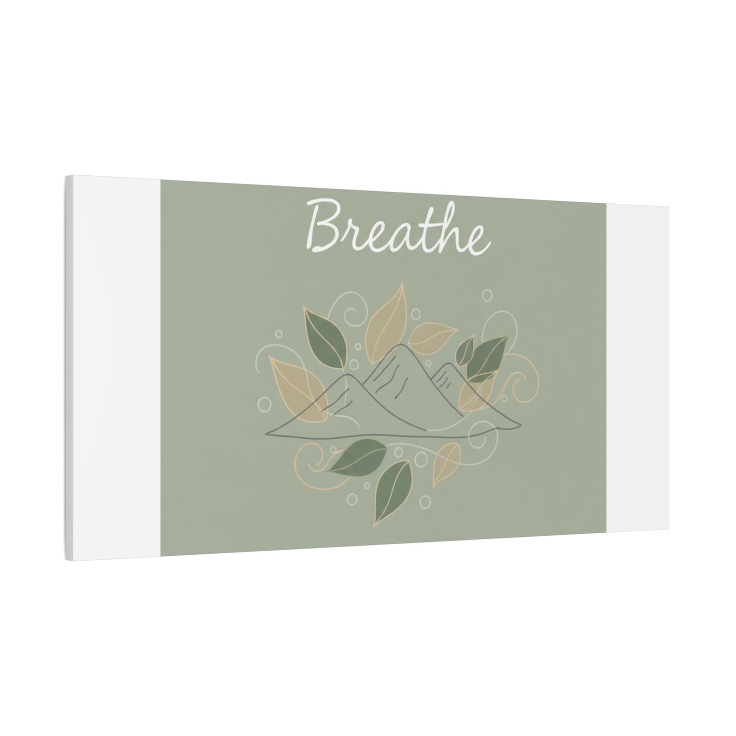Breathe Mountain Line Canvas | Nature Symbols, Minimal Forest Wall Art