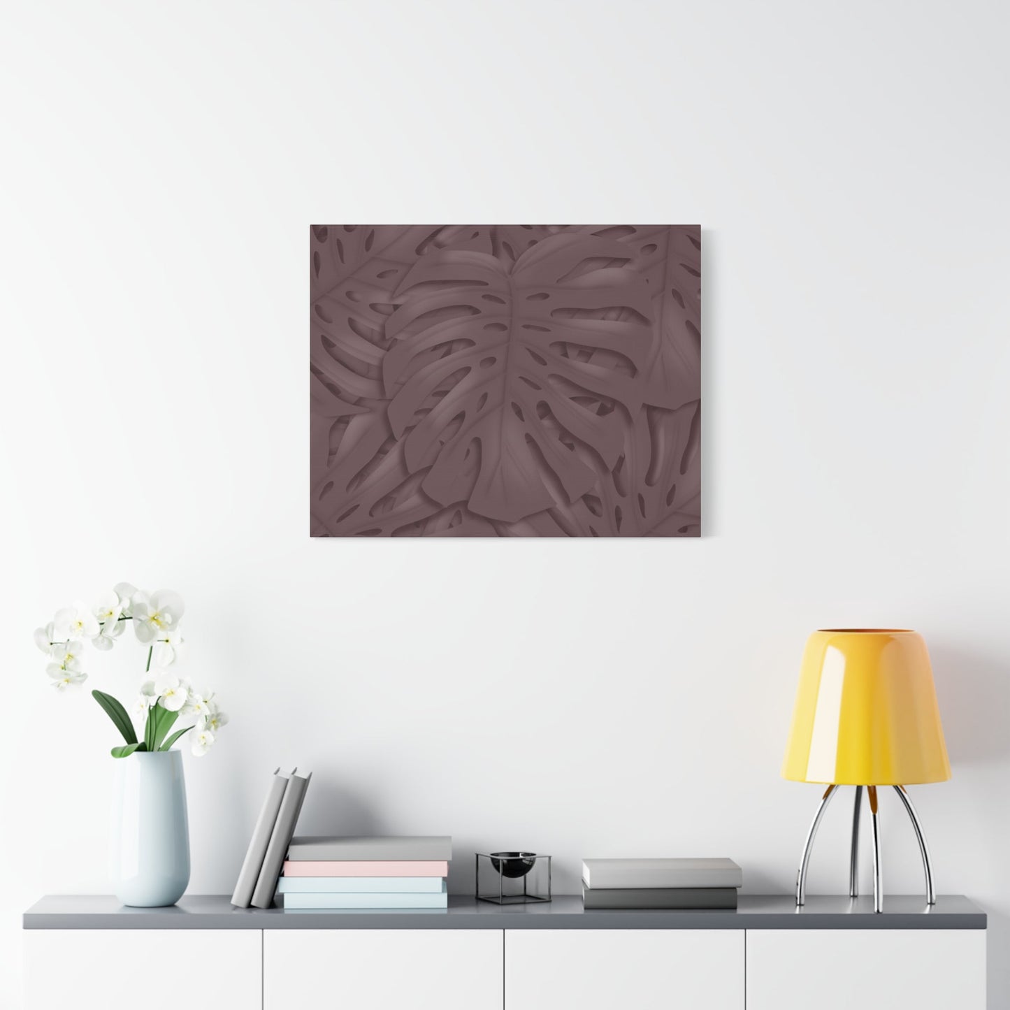 Merlot Monstera Canvas Print – Botanical Wall Art