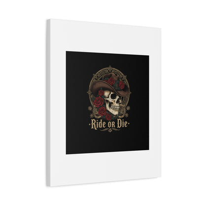 Ride or Die Skull Canvas | Western Skull Art, Gothic Americana