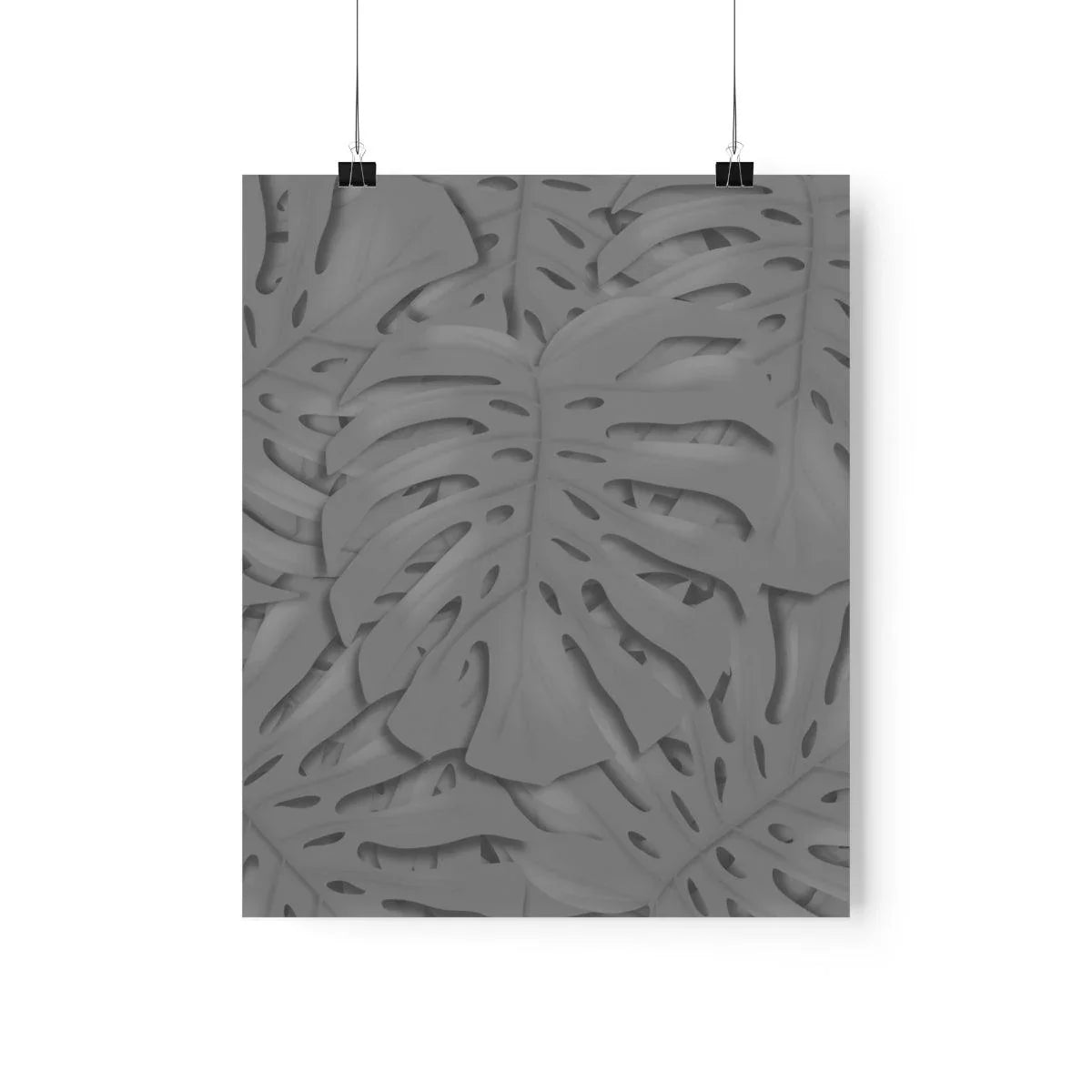 Grey Monstera Botanical Print – Unframed Wall Art