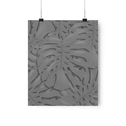 Grey Monstera Botanical Print – Unframed Wall Art