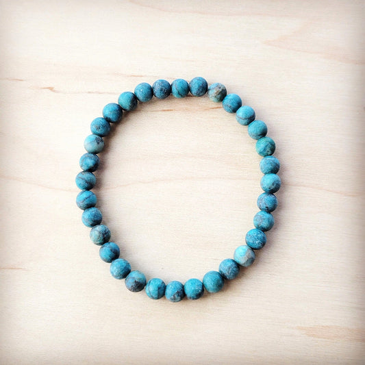 Natural American Turquoise Stretch Beaded Bracelet 811c