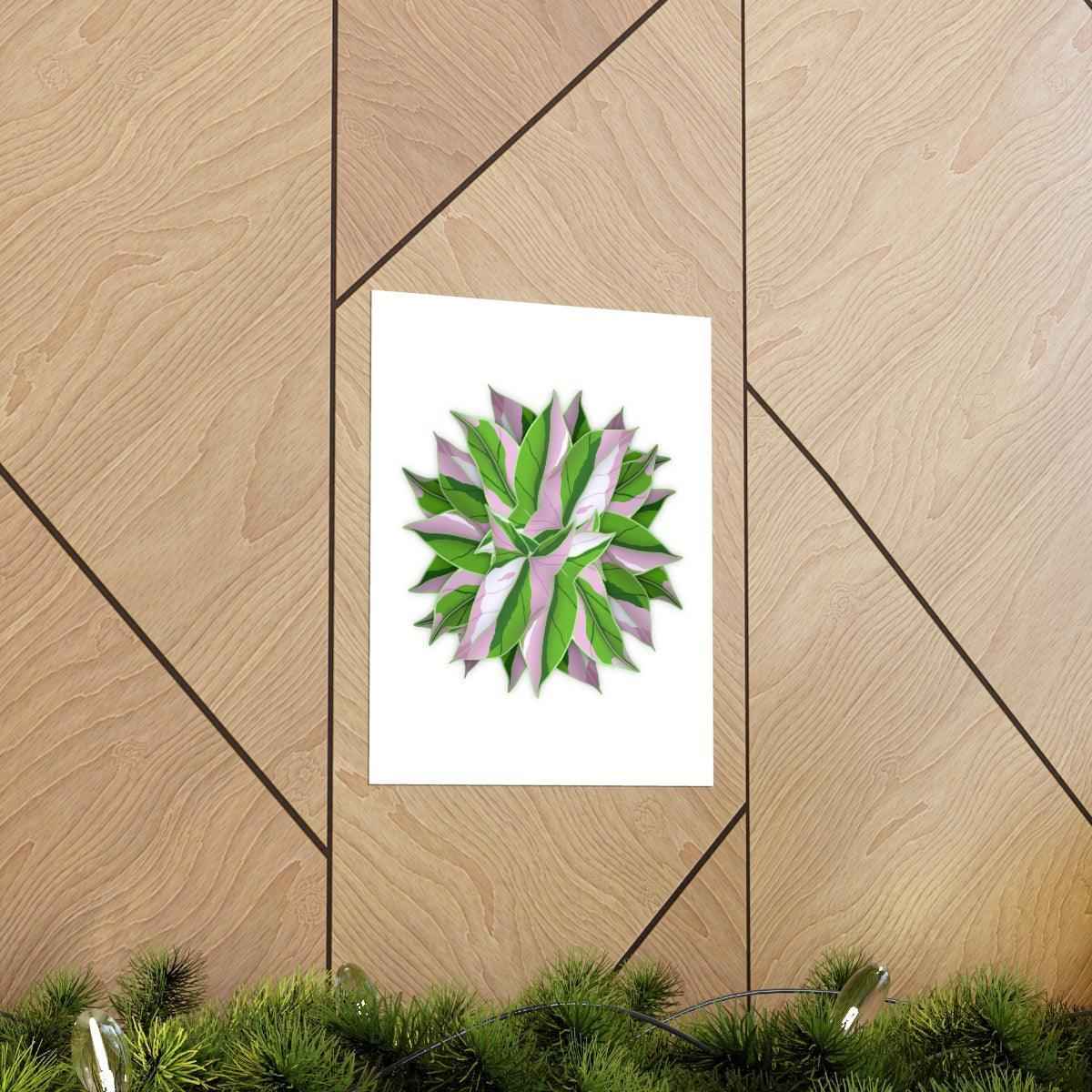 Syngonium Tricolor Pattern Botanical Print – Unframed Wall Art