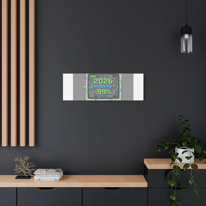 2026 Loading 99% Canvas | NYE countdown, retro system interface