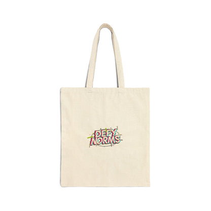Defy Norms Tote | Anti-Aesthetic, Glitch Font, Brutalist Typography