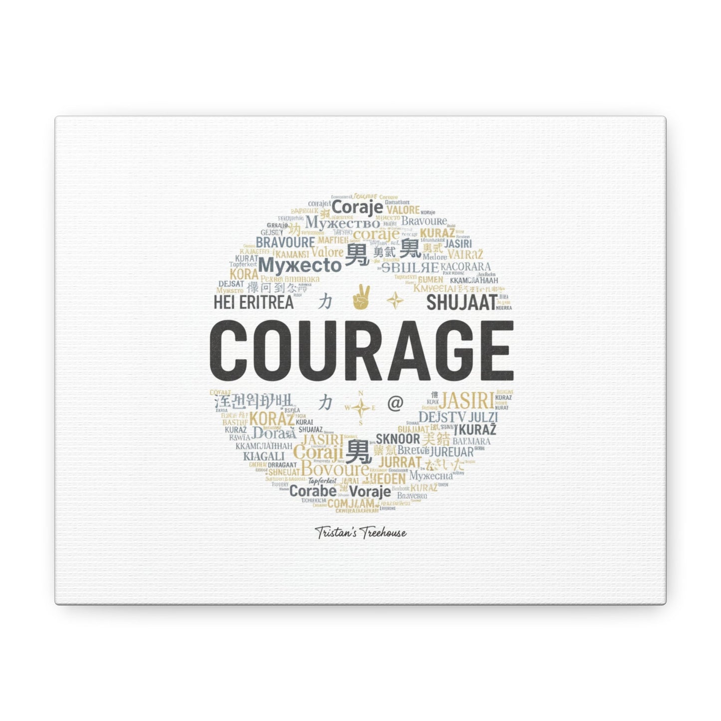 Courage Word Cloud Canvas | Fresh-Start Minimalism art print