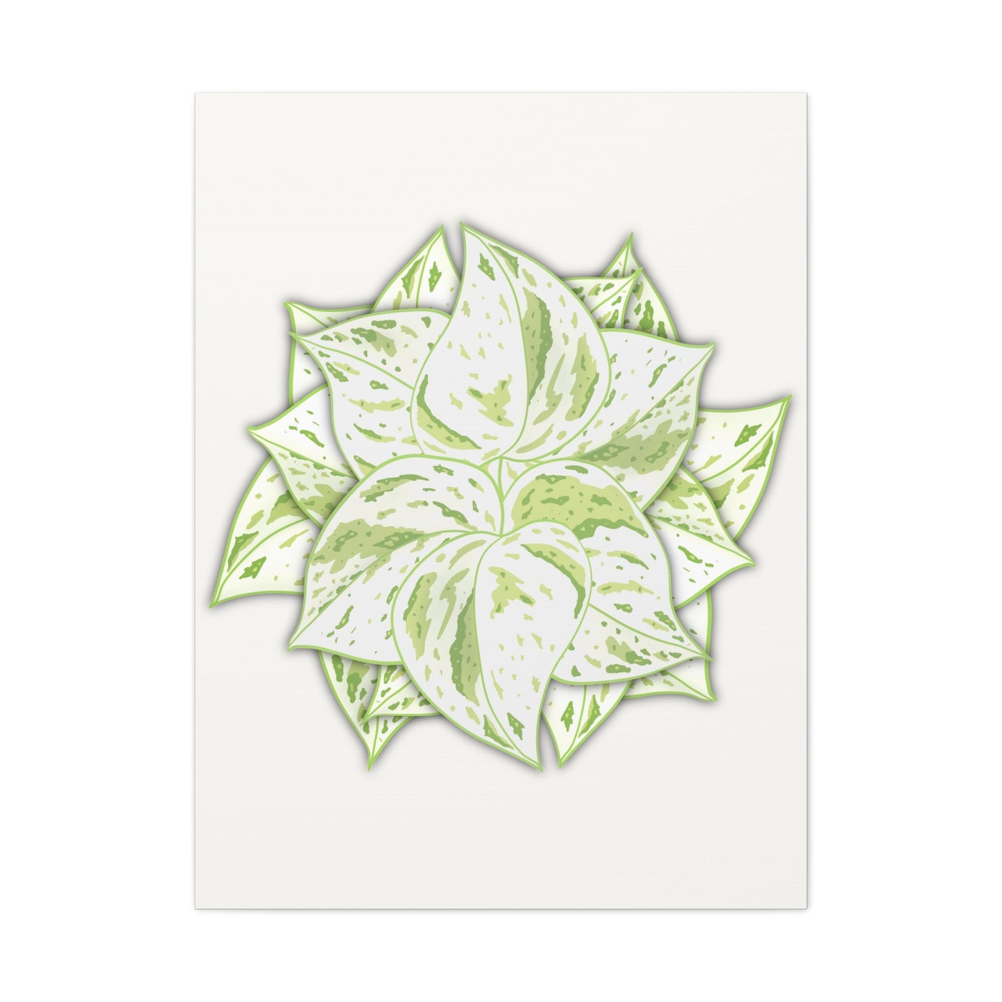 Snow Queen Pothos Canvas Print – Botanical Wall Art