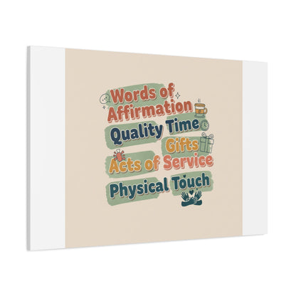 Love Languages List Matte Canvas Wall Art | love language meme, relationship humor
