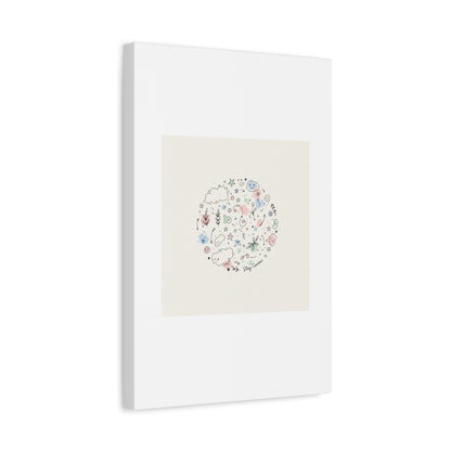 Doodle Circle Line Drawing Matte Canvas, Hand-Drawn Sketch Art