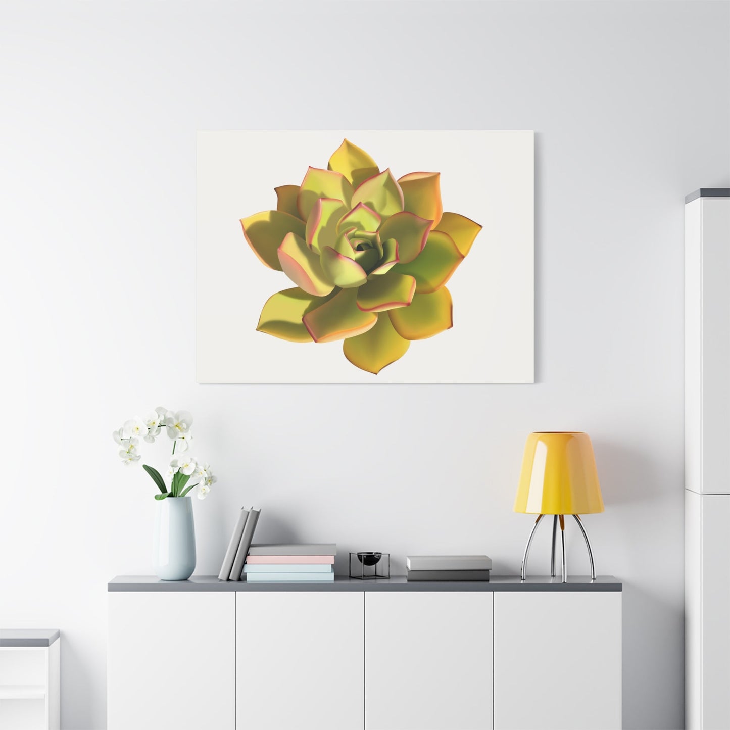 Noble Aeonium Succulent Canvas Print – Botanical Wall Art