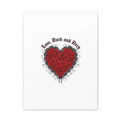 Love Dark and Deep Heart Canvas, Nu Romantic Gothic Romance, 80s Nostalgia
