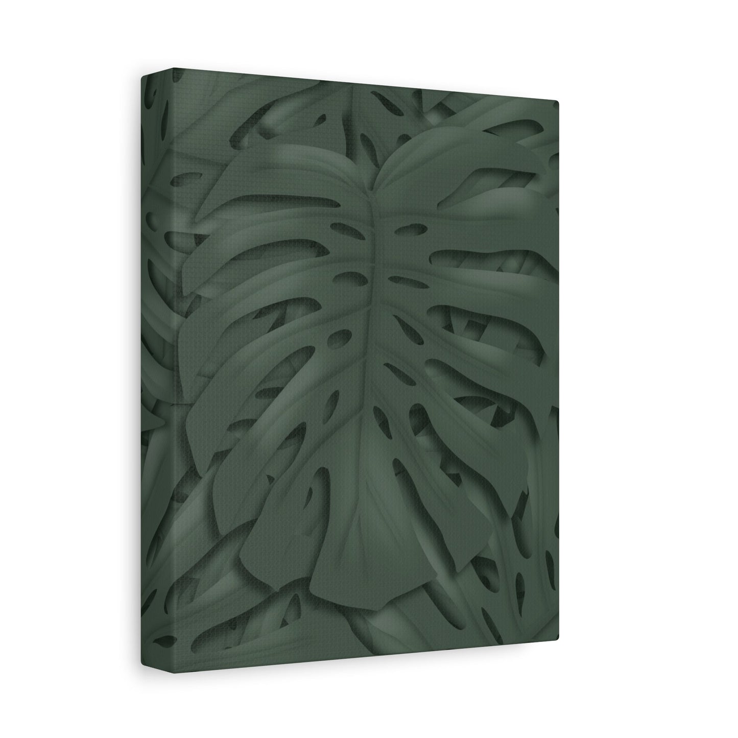 Deep Green Monstera Canvas Print – Botanical Wall Art