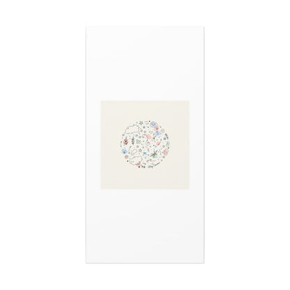 Doodle Circle Line Drawing Matte Canvas, Hand-Drawn Sketch Art