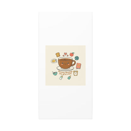 Surviving Mornings (One Sip at a Time) Canvas | Parenting Morning Humor, Coffee & Kids