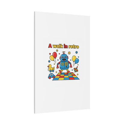 Retro Toy Robot Canvas | Throwback Kid, Primary Color Nostalgia