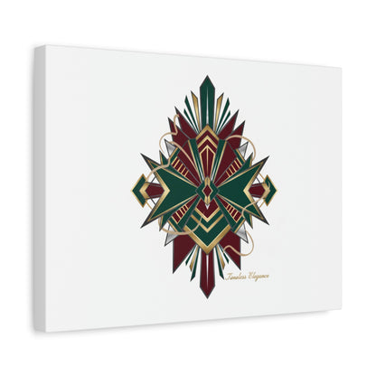 Art Deco geometric brass print Canvas | Neo-Deco chrome & gold fan motif