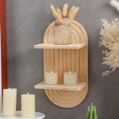Home Wall Mount Double Shelf Candlestick