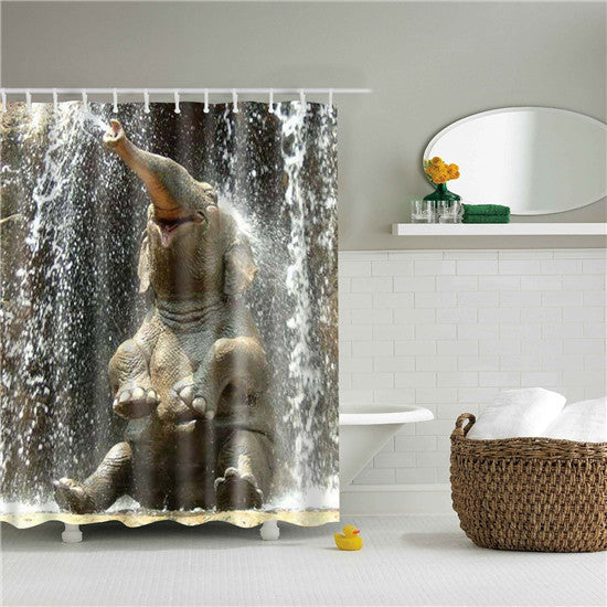3D digital printing waterproof shower curtain