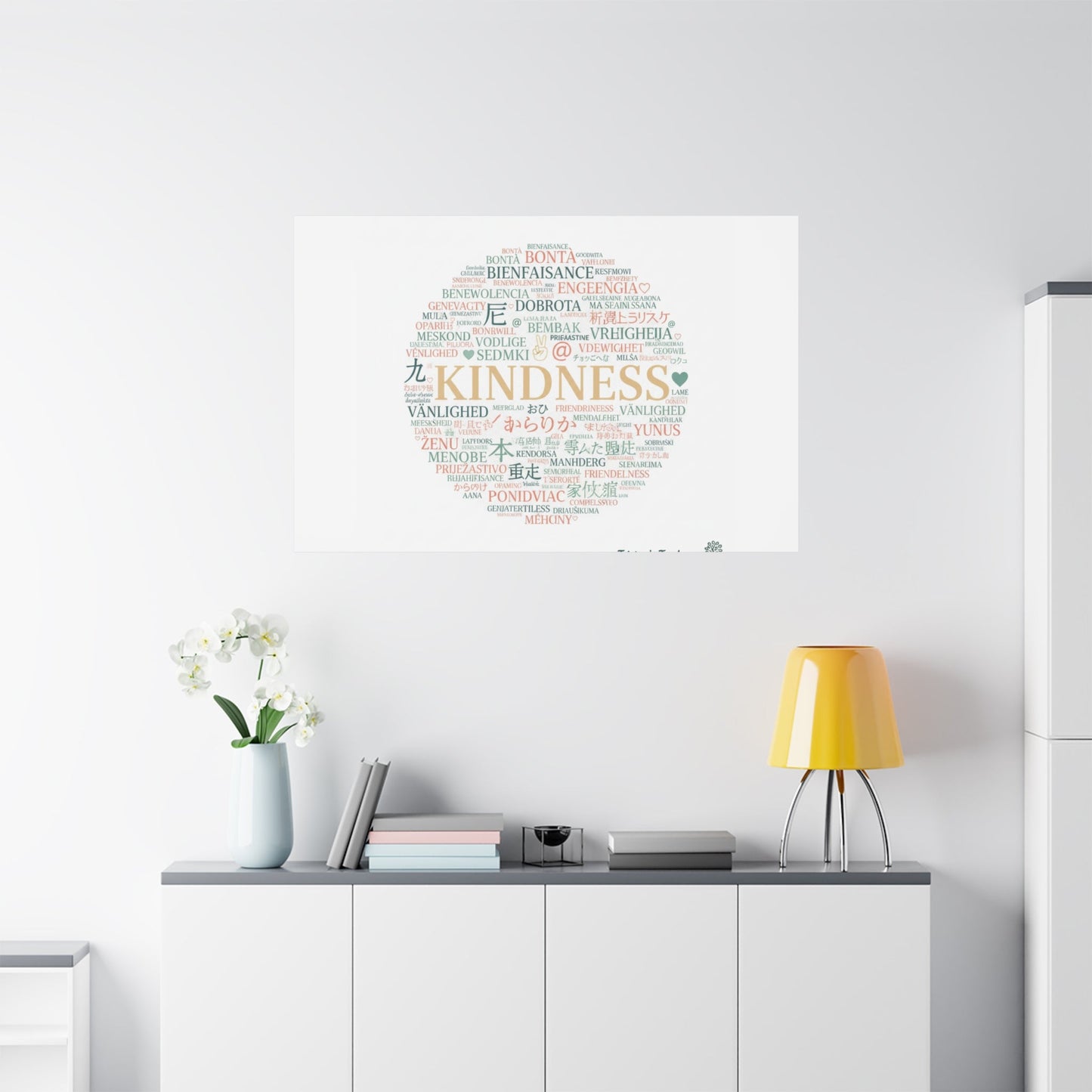 Kindness Word Cloud Canvas | Fresh Start Minimalist Wall Art
