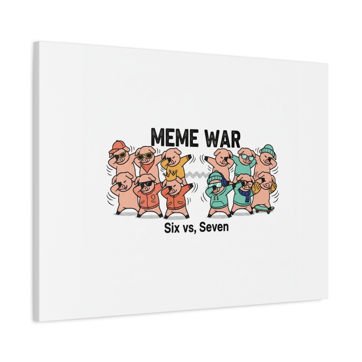 Meme War: Six vs. Seven Canvas Wall Art