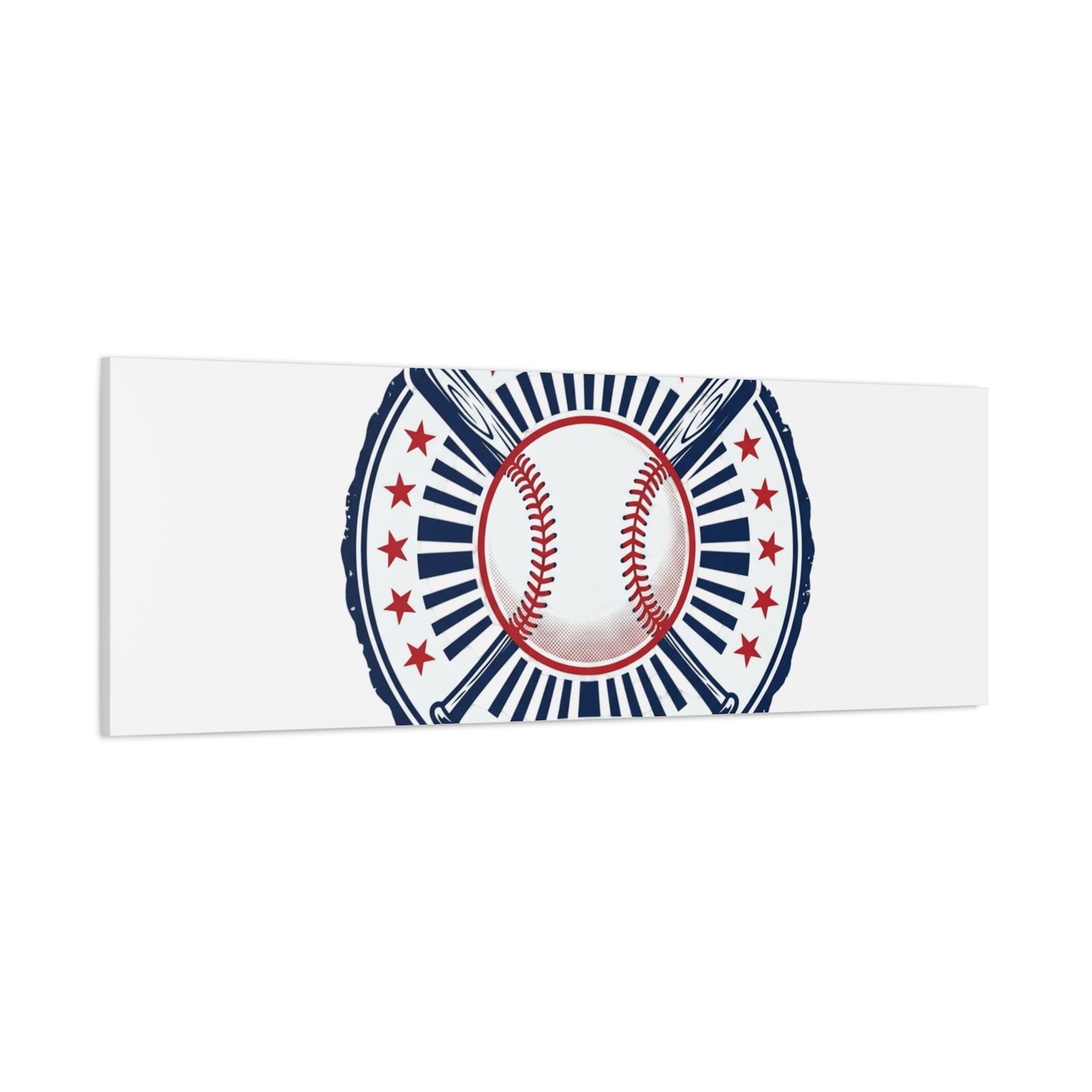 United by Baseball Canvas | Patriotic Baseball Graphic, Red White Blue Wall Art