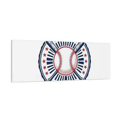 United by Baseball Canvas | Patriotic Baseball Graphic, Red White Blue Wall Art