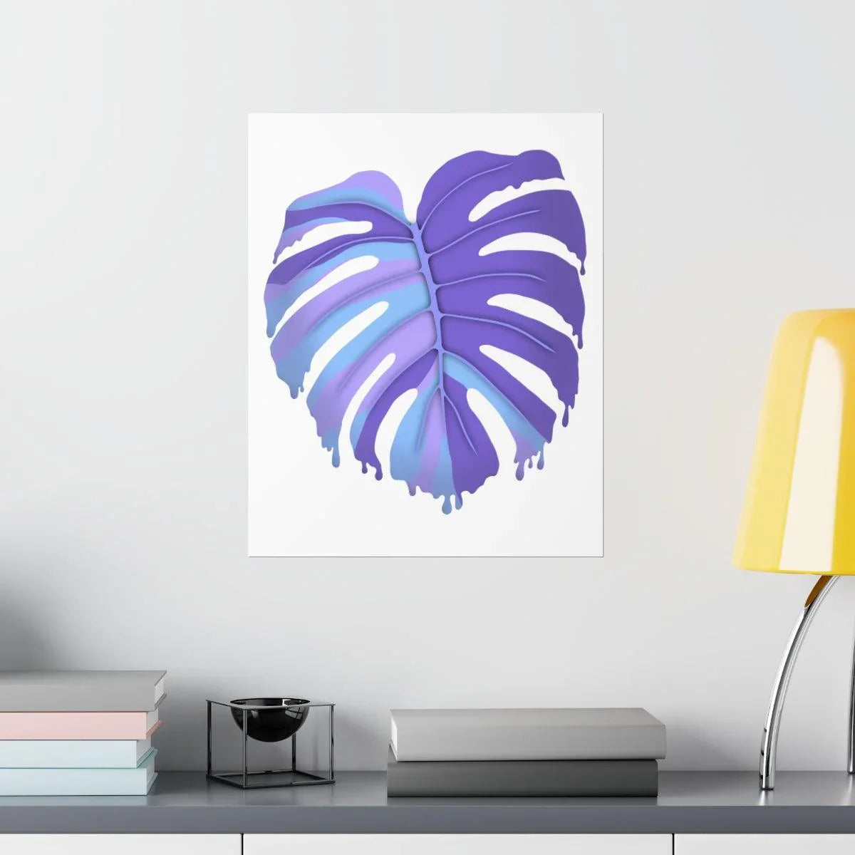 Purple Melting Monstera Botanical Print – Unframed Wall Art