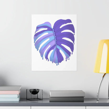 Purple Melting Monstera Botanical Print – Unframed Wall Art