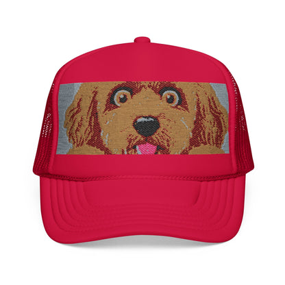 Meme Dog Embroidered Trucker Hat — 'Embrace the Fur'