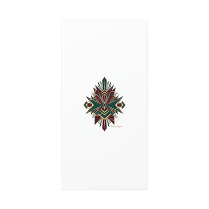 Art Deco geometric brass print Canvas | Neo-Deco chrome & gold fan motif