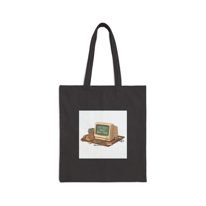 Resolution Skeptic Tote, cynical new year joke, retro computer graphic