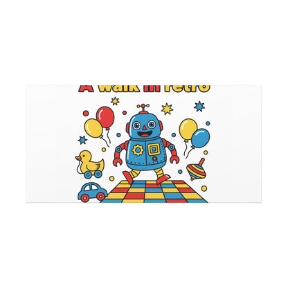 Retro Toy Robot Canvas | Throwback Kid, Primary Color Nostalgia